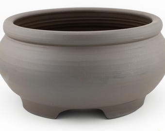 Handmade Ceramic Bonsai Pot, Wheel Thrown Planter, Indoor Outdoor Garden Bowl