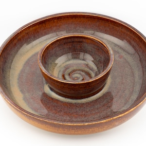 Dip Servierplatte 21 cm | Handgefertigte Keramik, Chip und Dip Platte, Kochen, Küche, Töpferei, Partytablett, Charcuterie, Crudite