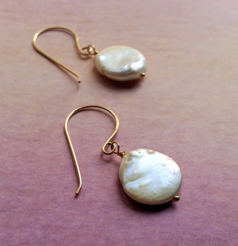 Pearl earrings,gold and pearl earrings,gold earrings,coin pearls,wedding jewellery,pearl dangle earrings,gold dangle earrings,june birthday