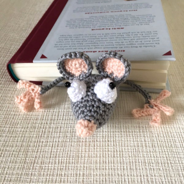 Crochet Bookmark, Funny bookmark, Handmade cute Bookmark, Crochet Rat, Crochet Mouse