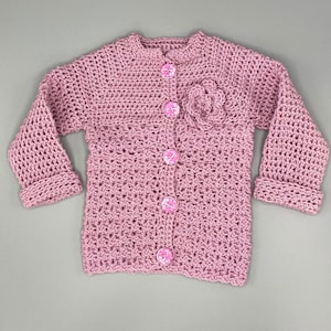 Crochet Baby Girl Sweater, Pink Newborn outfit, Baby Jacket, Girl vest, Baby shower gift