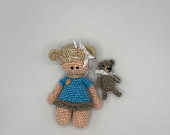 Handmade Crochet Doll, Stuffed Toy, Toy for Kids, Amigurumi Doll, Soft Crochet Dollies