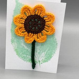 Birthday card, Card for Mom, Handmade flower card, crochet flower