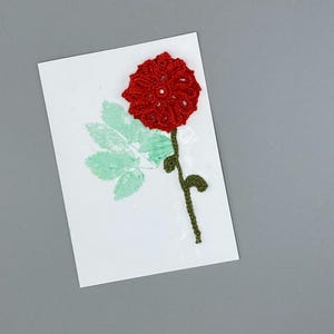 Birthday card , Handmade flower card, crochet flower