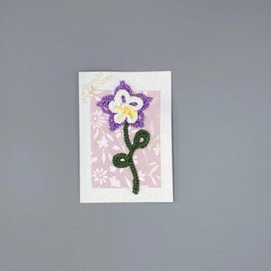 Birthday card , Handmade flower card, crochet flower