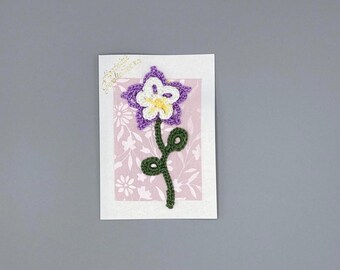 Birthday card , Handmade flower card, crochet flower