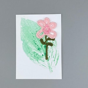 Birthday card , Handmade flower card, crochet flower
