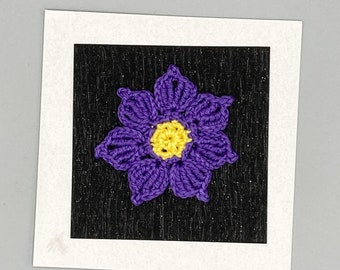 Handmade flower card, crochet flower