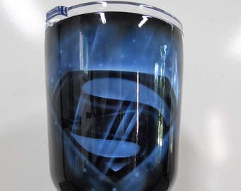 Airbrushed Superhero Tumbler: Personalized Stainless Steel Yeti Style