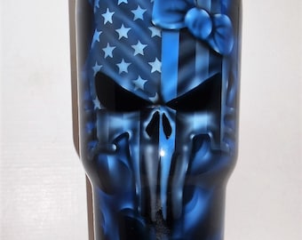 Thin blue line punisher gift, Police gift, woman officer gift, police mug