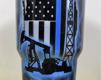 Oilfield flag Yeti, Oilfield Yeti, Oil worker mug, Oilfield worker gift