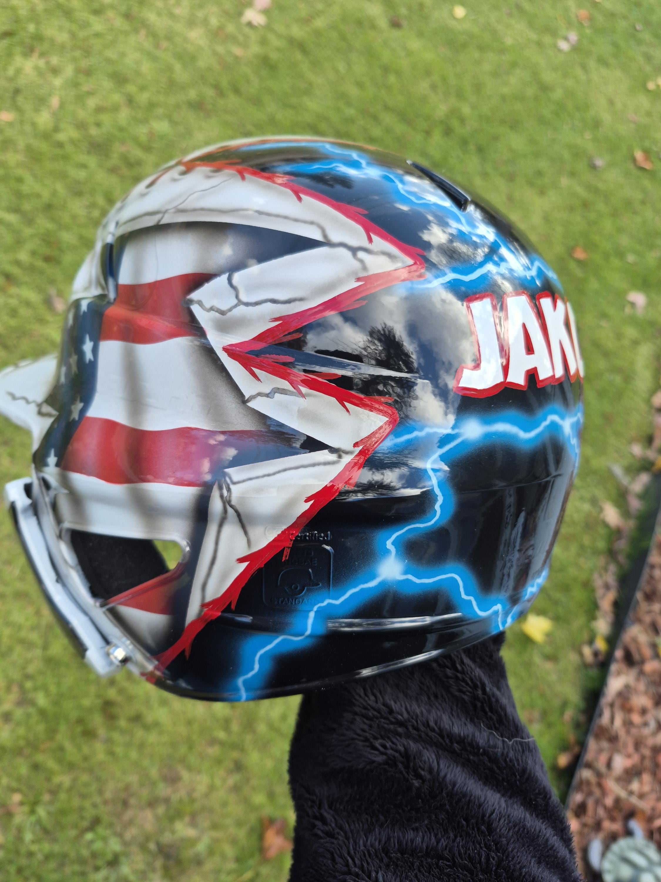custom american flag motorcycle helmet Hot Leathers HLT68 Black Glossy Skull Cap Half DOT Approved Its a great choice for anyone looking for a safe and comfortable half helmet. Simpson Motorcycle CHOP69MD - Chopper