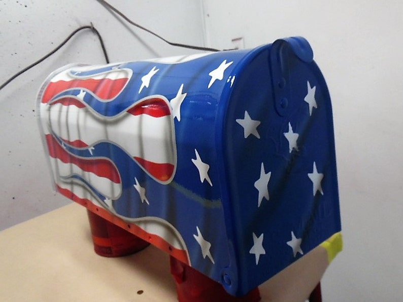 American Flag Mailbox Custom Mailbox Flag Mailbox Flamed Etsy