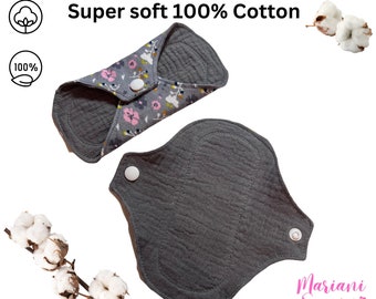 Organic Reusable Cotton Cloth Pantyliner 6” mini sanitary