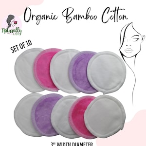 Riutilizzabile Organic Bamboo Cotton Face rounds makeup remover double sided zero waste gift for her