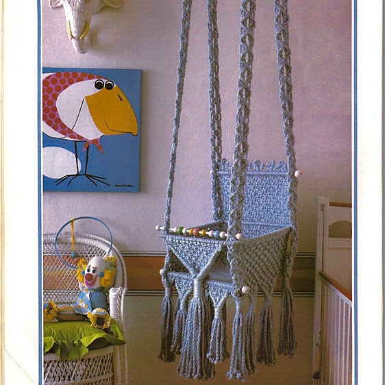 Macrame Baby Swing Pattern. 1970 s Macrame Pattern. Nursery Decor. Instant PDF Digital Download. Etsy