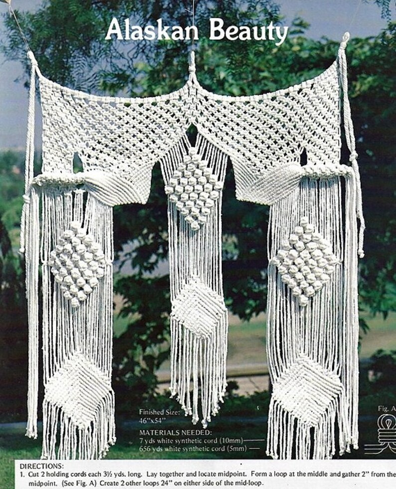Vintage Macrame Wall Hangings Pattern Book 14 Patterns Etsy