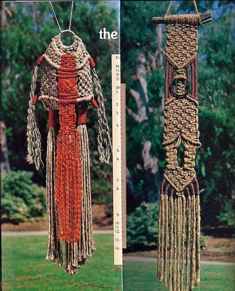 Vintage Macrame Wall Hangings Pattern Book 14 Patterns Etsy