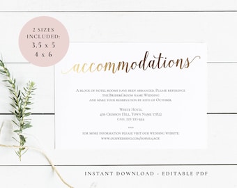 accommodation cards etsy