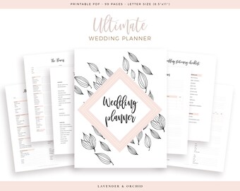 printable wedding planner etsy
