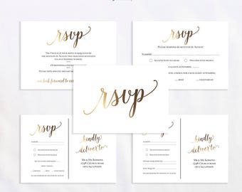 rsvp card etsy wedding reply cards template