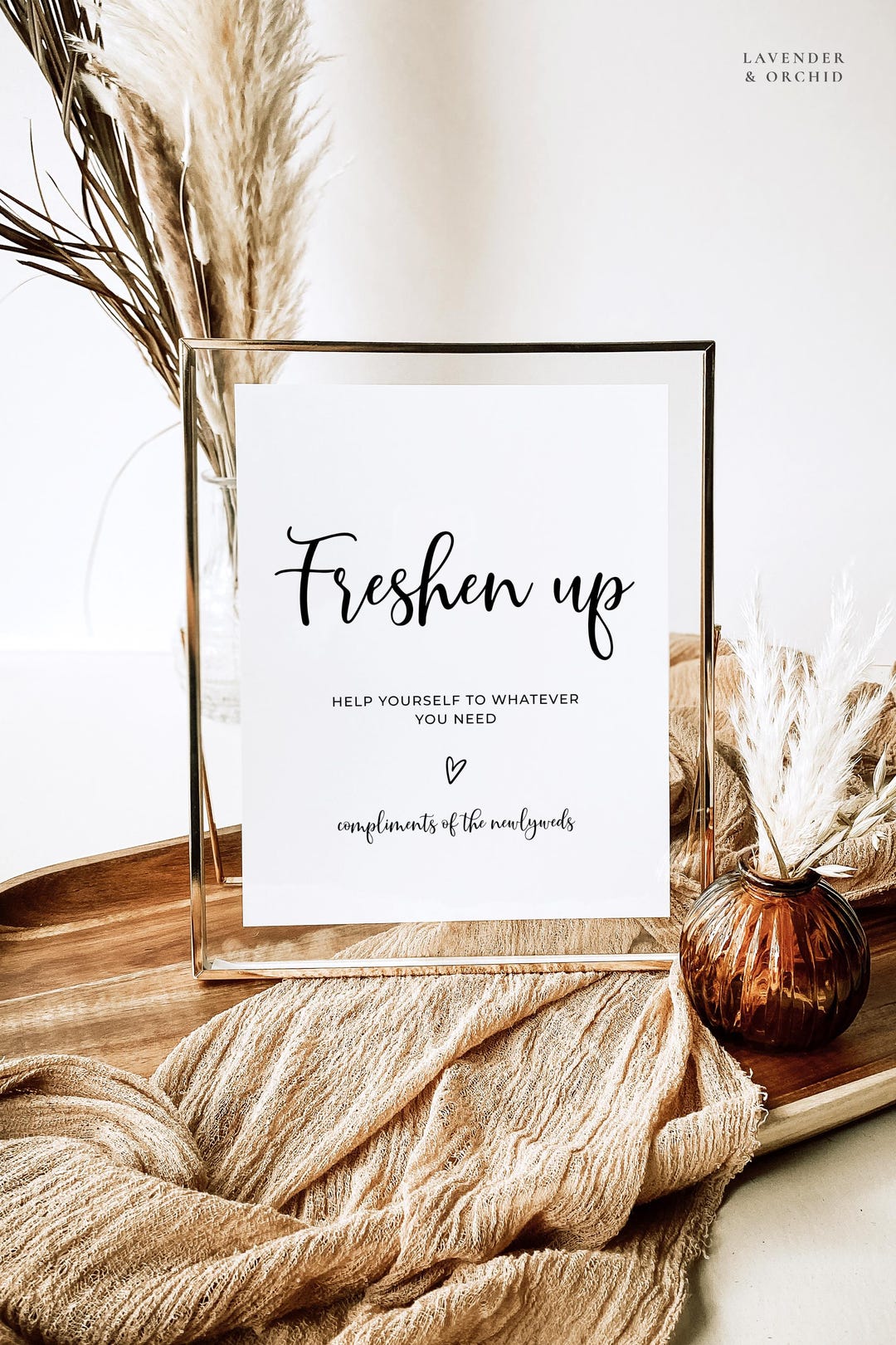 COREY Modern Script Wedding Bathroom Favors Sign, Wedding Guest ...