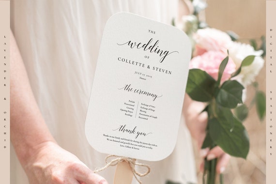 Dahlia Wedding Program Fan Wedding Ceremony Program Fan Etsy