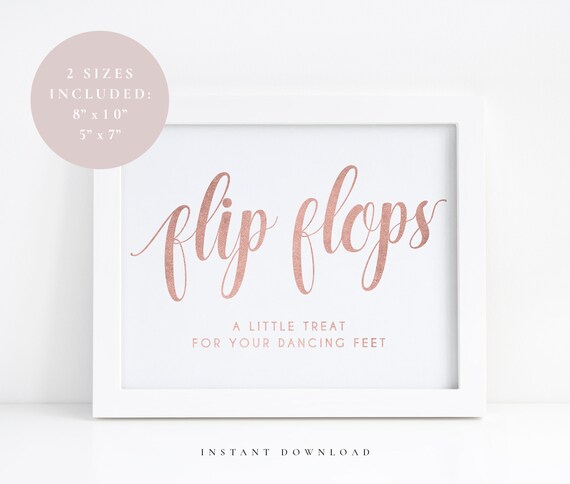 rose gold flip flops wedding
