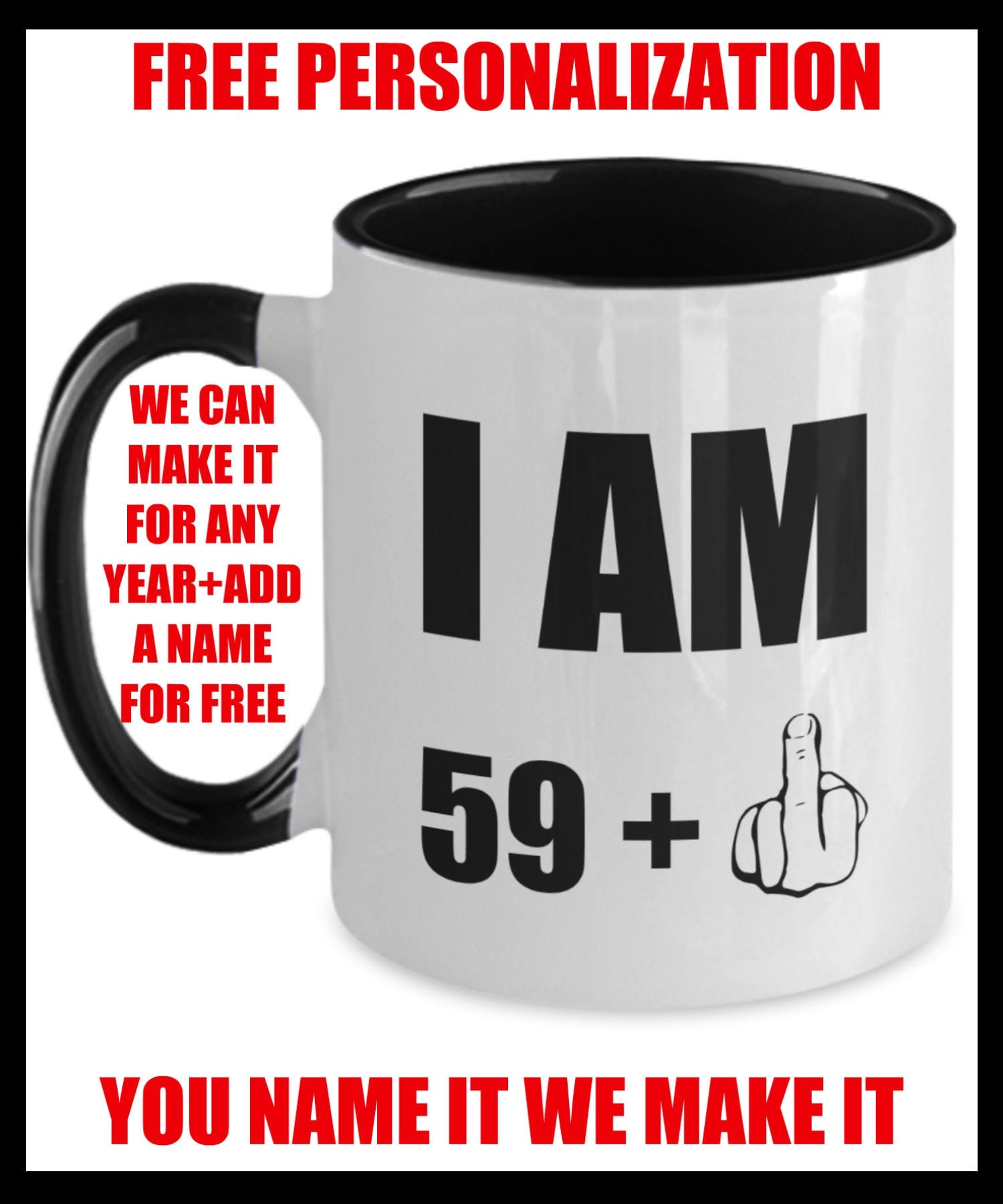 60th Birthday Personalized Gift Mug for Grandpa Grandma