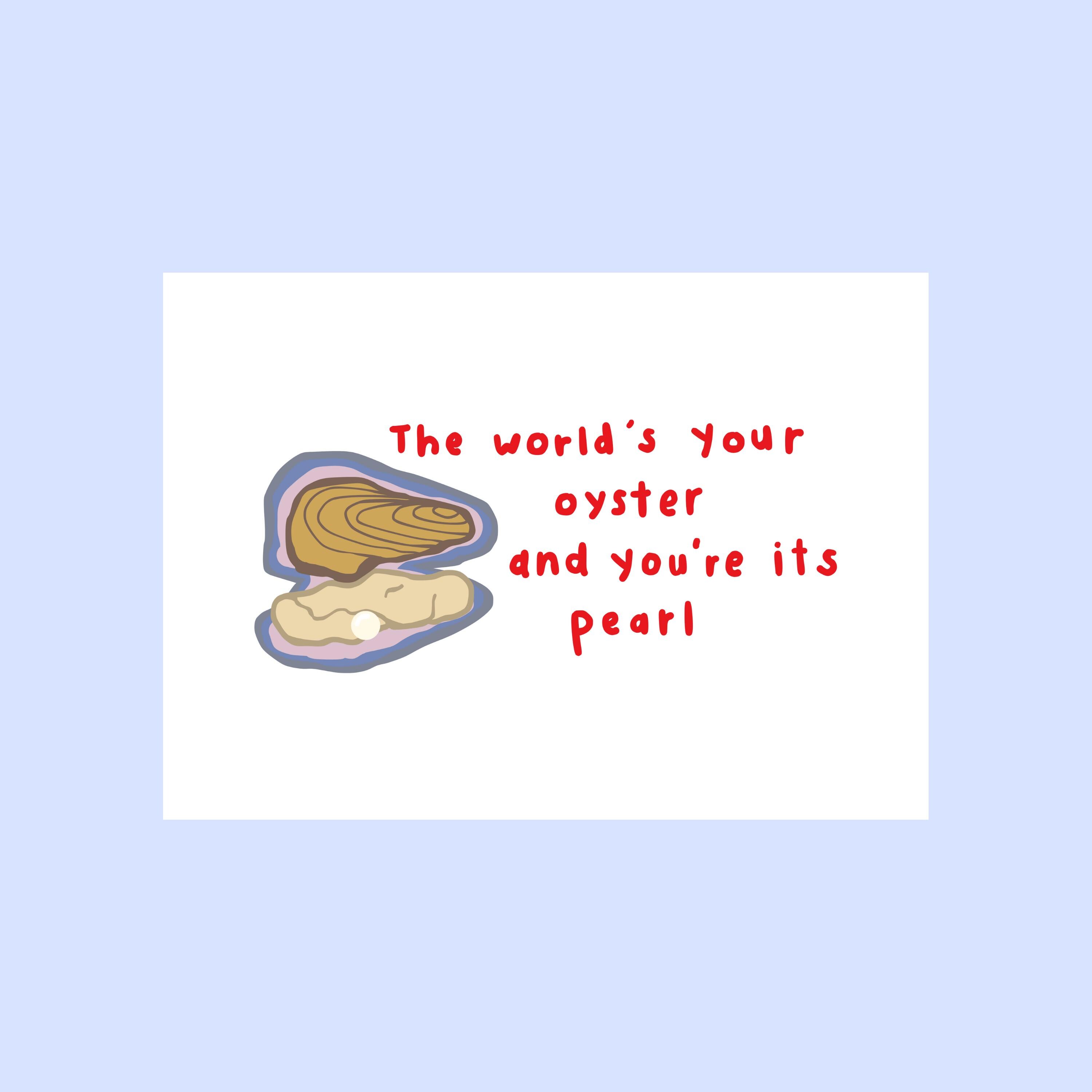 The World Is Your Oyster Keychain - You Are The Pearl Inspirational Gift, Stainless Steel Beach & Positive Thinking Charm