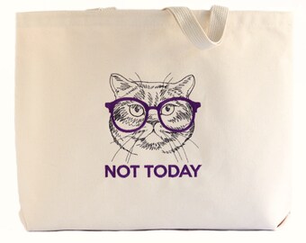 Not Today Cat Tote Bag - Cat Gift for Cat Lovers - Cat Gift for Woman - Sarcastic Gifts - Funny Tote Bag