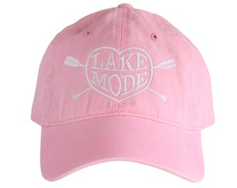 Lake Mode Embroidered Hat, Stand Up Paddleboard Gift, Life is Better at the Lake Clothing, Canoeing Lover Gift