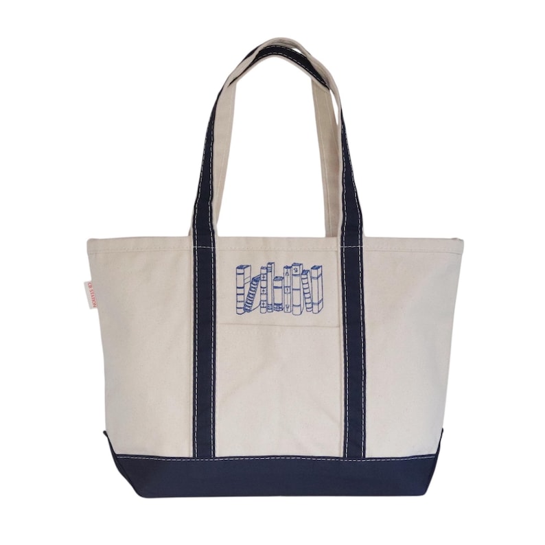 Bookish Canvas Tote Bag With Zipper and Optional Personalization, Library Book Bag, Book Lover Gift, Librarian Gifts for Readers image 17