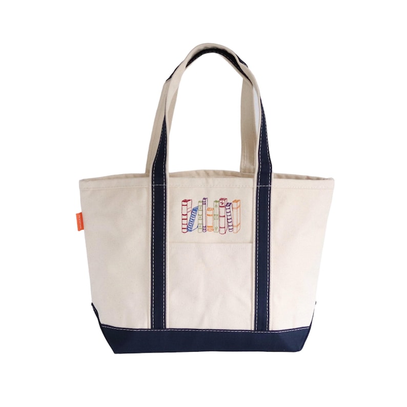 Bookish Canvas Tote Bag With Zipper and Optional Personalization, Library Book Bag, Book Lover Gift, Librarian Gifts for Readers image 1