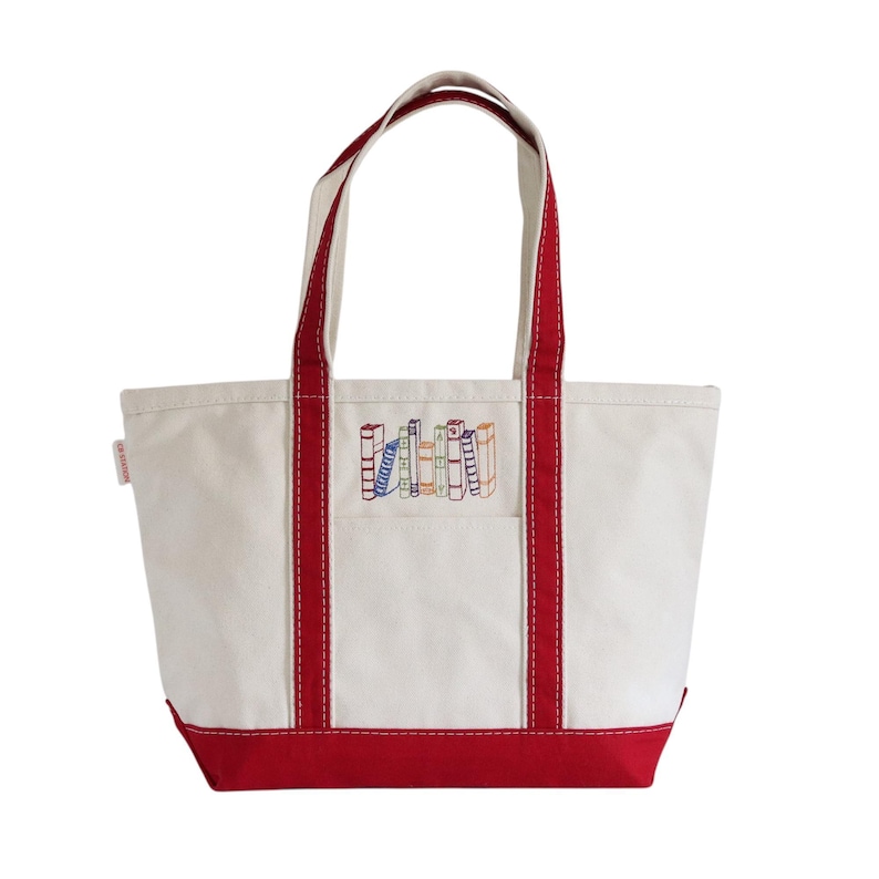 Bookish Canvas Tote Bag With Zipper and Optional Personalization, Library Book Bag, Book Lover Gift, Librarian Gifts for Readers image 10
