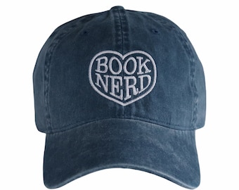 Book Nerd Embroidered Hat, Bookish Gifts for Women, Librarian Gifts, Book Lover Gift, Bookish Merch for Her, Reading Gift