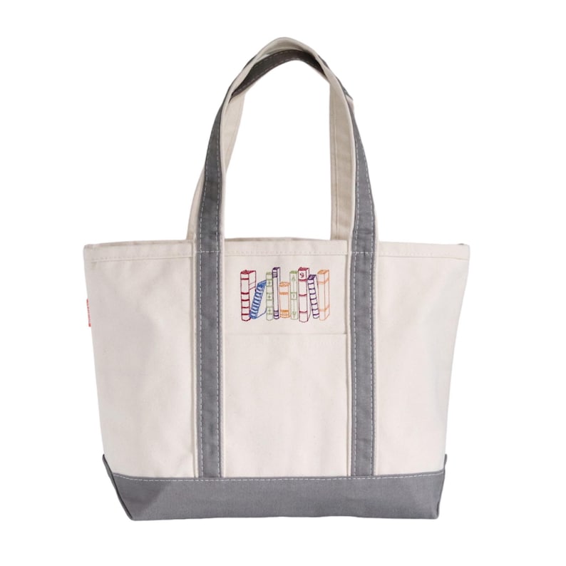 Bookish Canvas Tote Bag With Zipper and Optional Personalization, Library Book Bag, Book Lover Gift, Librarian Gifts for Readers image 12