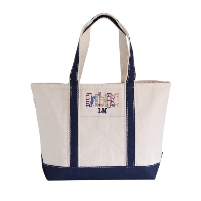 Bookish Canvas Tote Bag With Zipper and Optional Personalization, Library Book Bag, Book Lover Gift, Librarian Gifts for Readers image 11