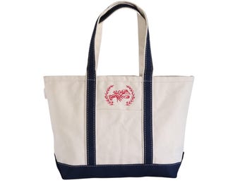 Coastal Themed Tote Bag with Zipper and Pocket, Seaside Gifts, Nautical Accessories, Choose from Lobster, Crab, Turtle or Octopus Designs