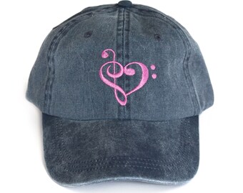 Music Hat, Musician Gift, Music Teacher Gift, Piano Teacher Gift, Music Student Gift for Women, Treble Clef, G Clef, Bass Clef, F Clef