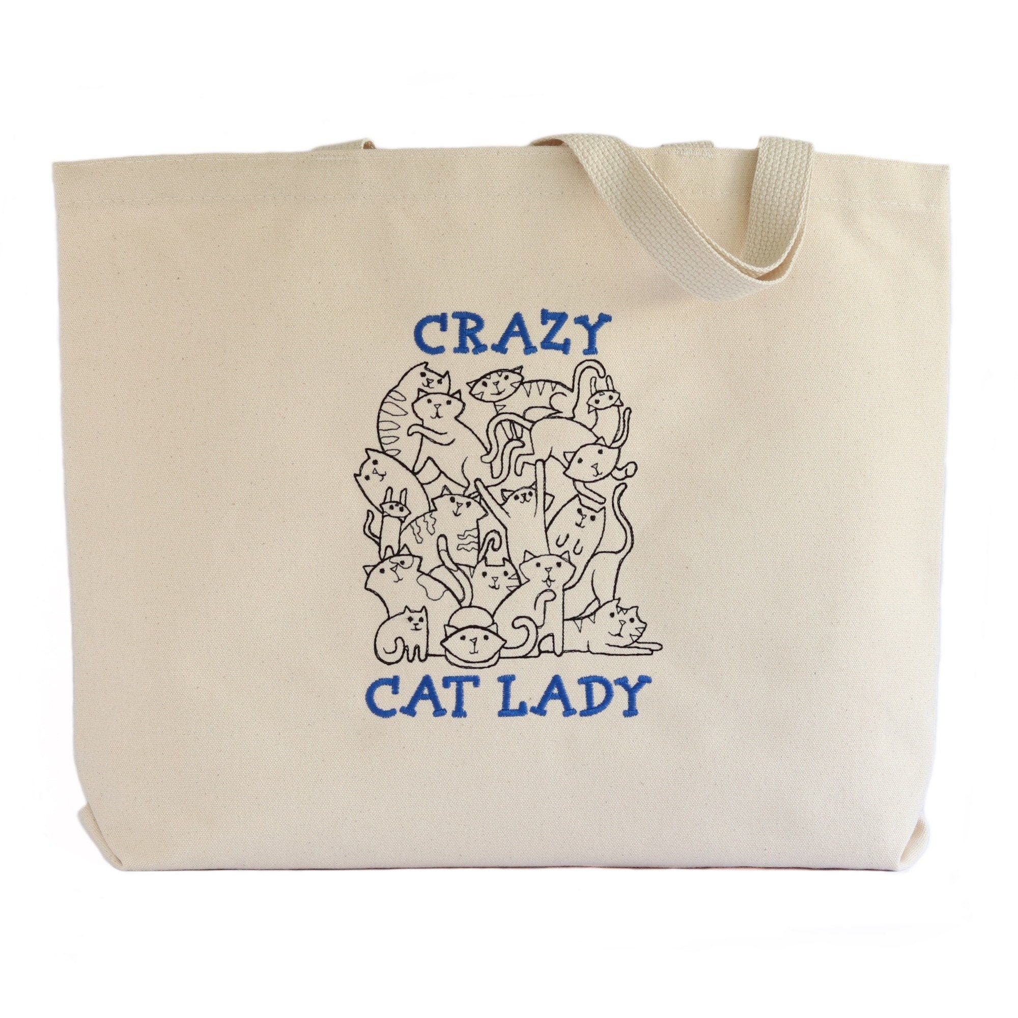 Funny Cat Mom Canvas Tote Bag - Watercolor Cat Design, Perfect Gift For Cat Lovers