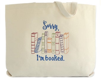 Bookish Canvas Tote Bag, Reusable Library Book Bag, Book Lover Gift, Bookworm Gifts, Bookish Gifts for Women, Librarian Gifts for Readers