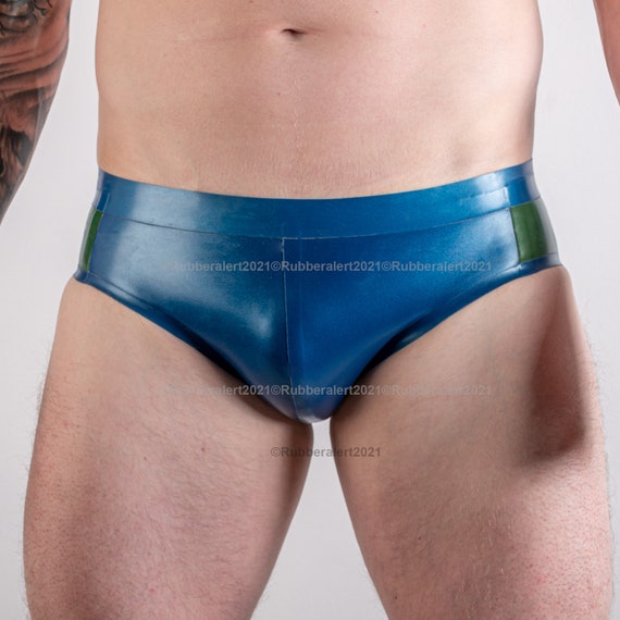 Full Back RUBBER BRIEFS, With Contrast Colour Front Panel, 0.5