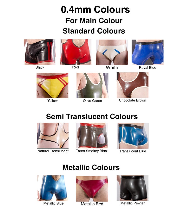 Rubber Men's Sport SHORTS, 0.4mm light weight latex image 3