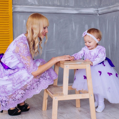 Peach Matching Dresses Mother Daughter Matching Dress Lace - Etsy