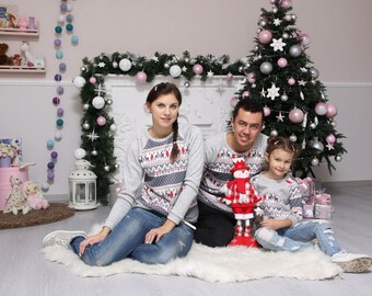 Christmas Matching Sweatshirts Outfits Red Sweaters Mommy And Etsy