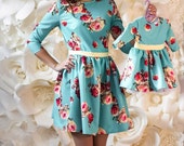 Mother daughter matching dresses with floral print, Different colors Mommy and me outfit Mini dress for mother and daughter Family look