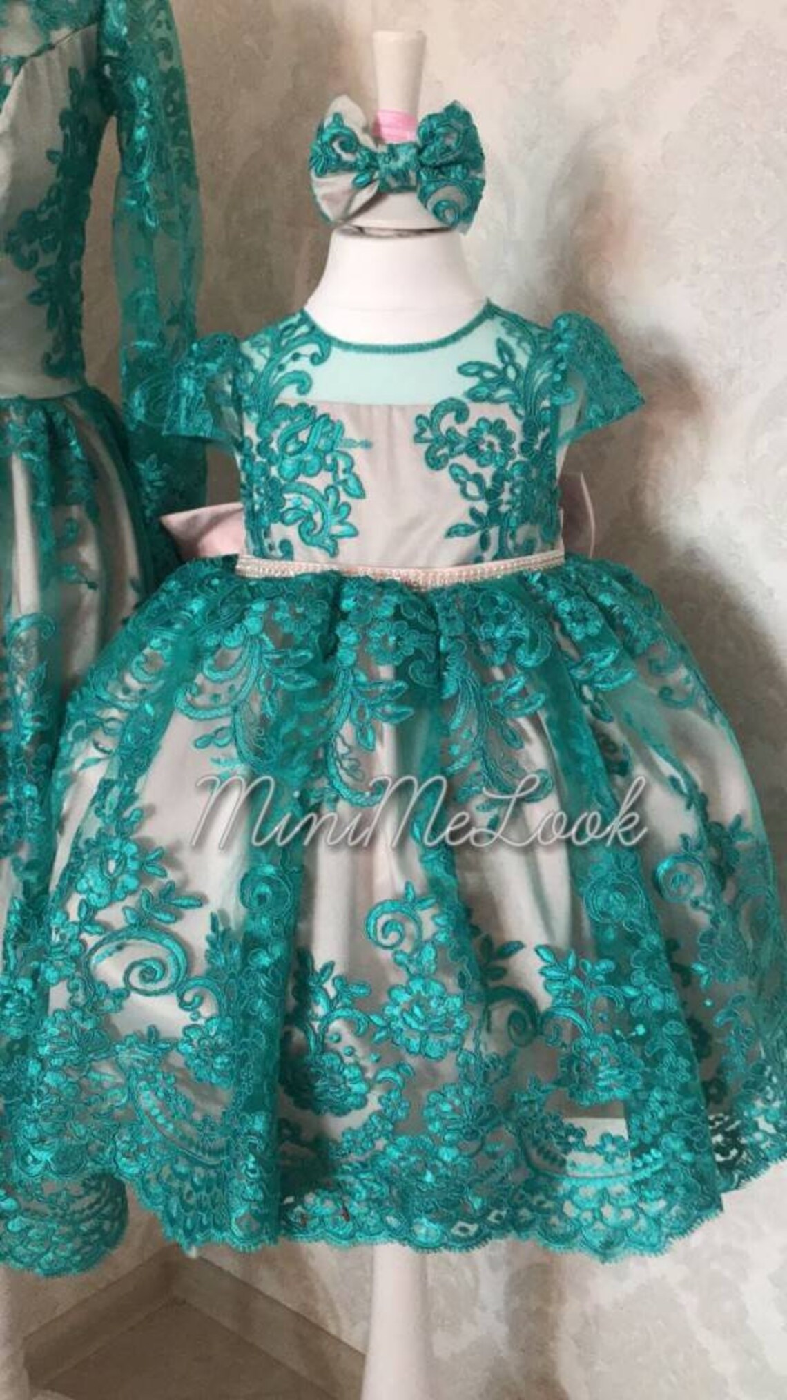 Green Mommy and Me outfits Mother daughter matching dress | Etsy