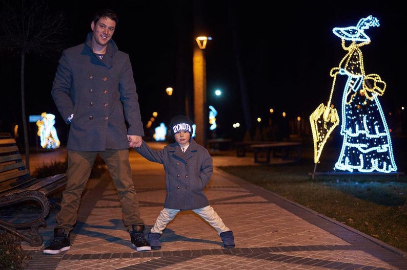 Father and Son Matching Coats Winter Grey Cashmere Coats Etsy
