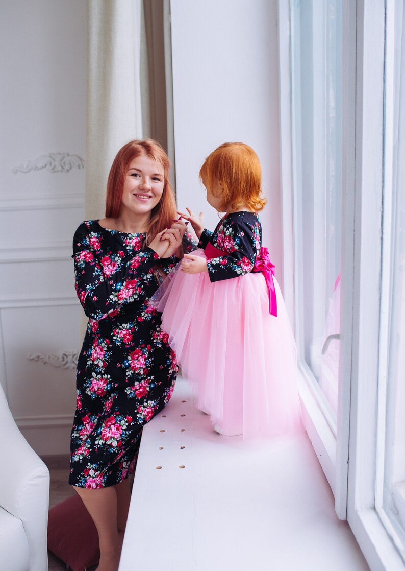Long Sleeve Mommy and Me Dresses Mother and Daughter Matching - Etsy